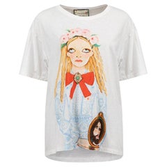 Gucci x Unskilled Worker White Self Portrait Graphic Print T-Shirt Size XL