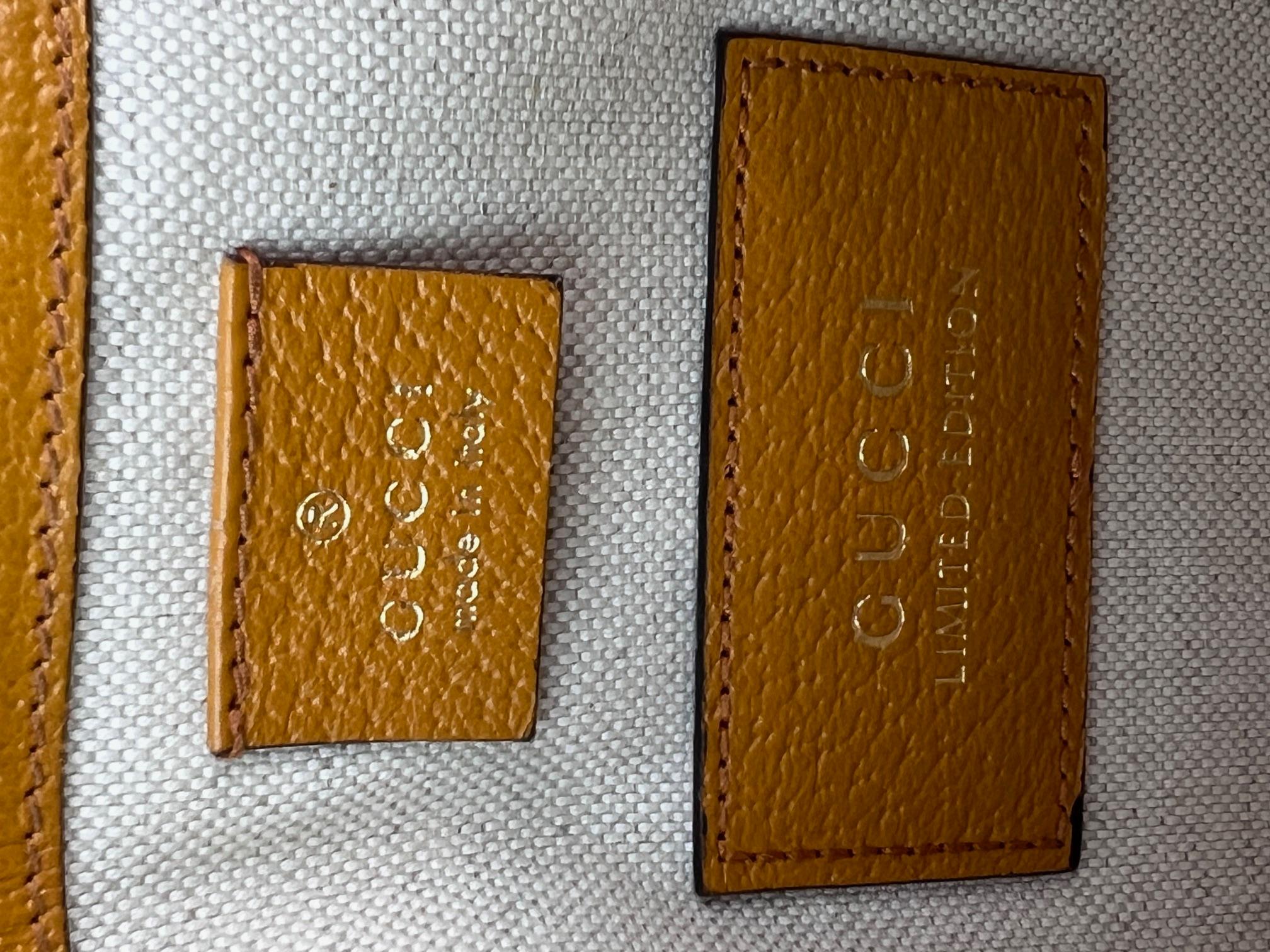 Gucci XKai GG Supreme Slim Vintage Sun Oil Bear Belt Sling Bag For Sale 1