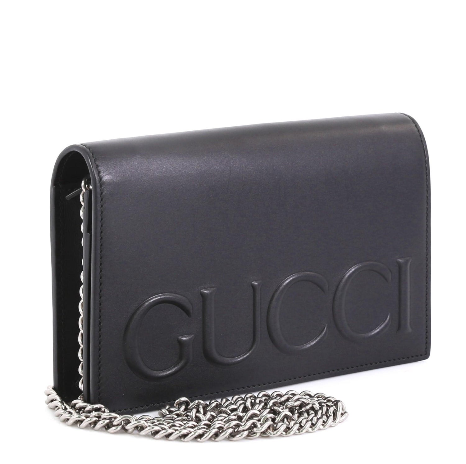Gucci XL Chain Shoulder Bag Leather Mini at 1stDibs | gucci xl embossed  chain strap black leather cross body bag, gucci xl leather mini bag