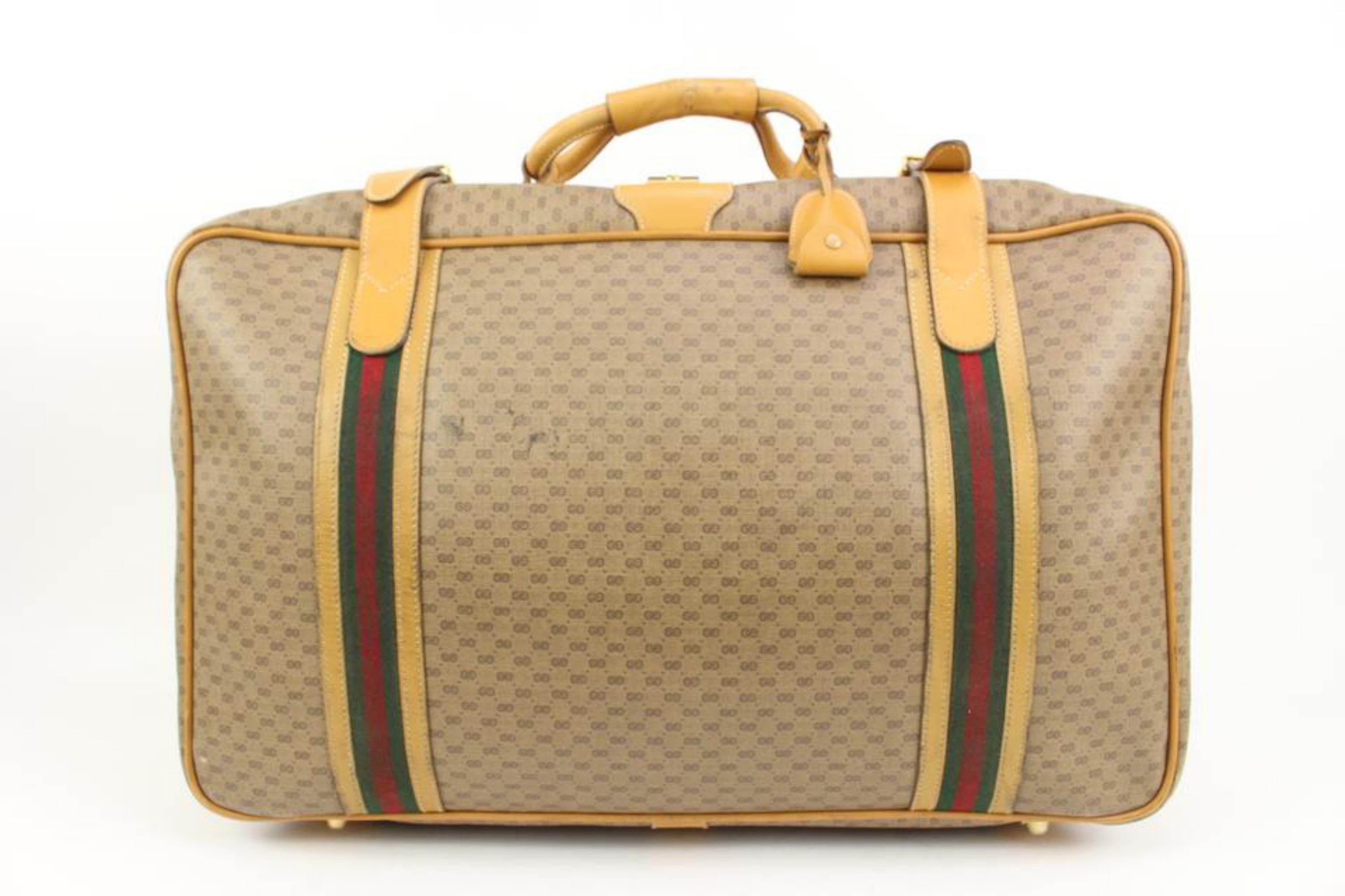 Gucci XL Micro GG Web Suitcase Soft Trunk Luggage 22g321s In Good Condition In Dix hills, NY