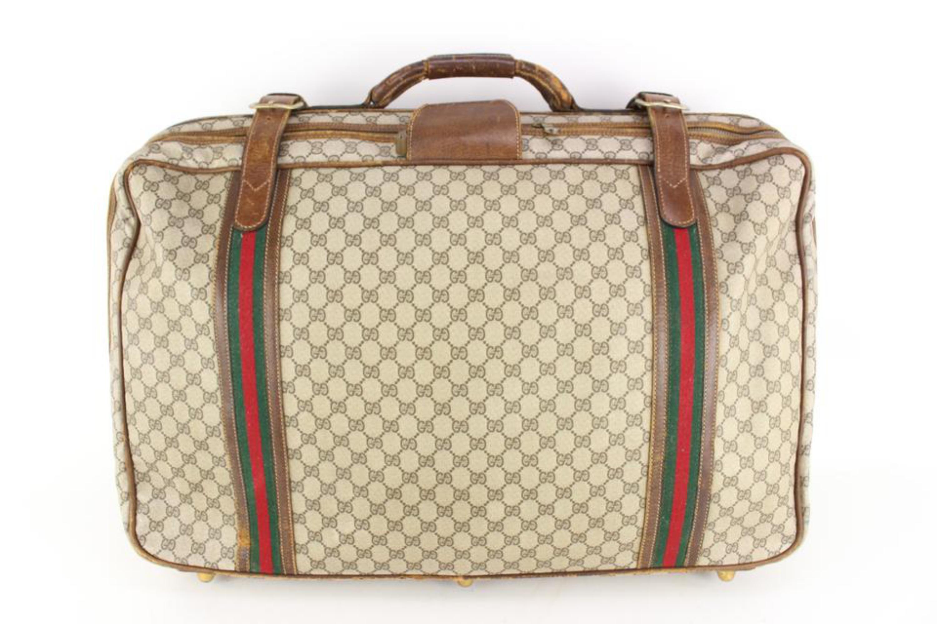 Women's or Men's Gucci XL Supreme GG Monogram Web Suitcase Luggage Soft Trunk 62gz429s For Sale