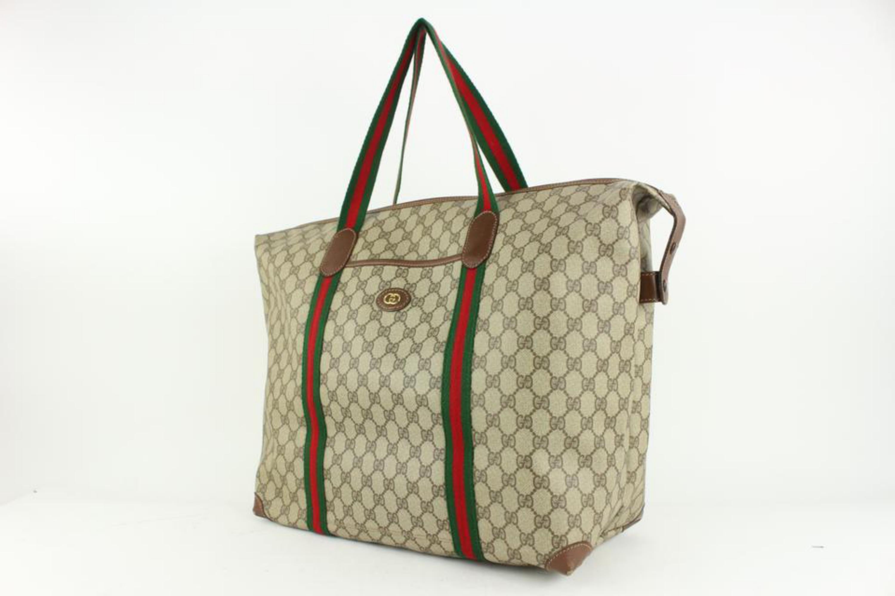 Gucci XL Supreme GG Monogram Web Travel Tote 112g20 4