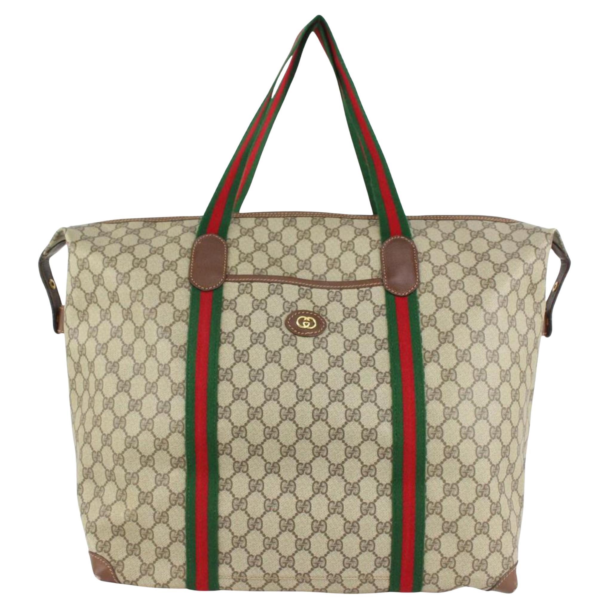 Gucci XL Supreme GG Monogram Web Travel Tote 112g20 For Sale at 1stDibs