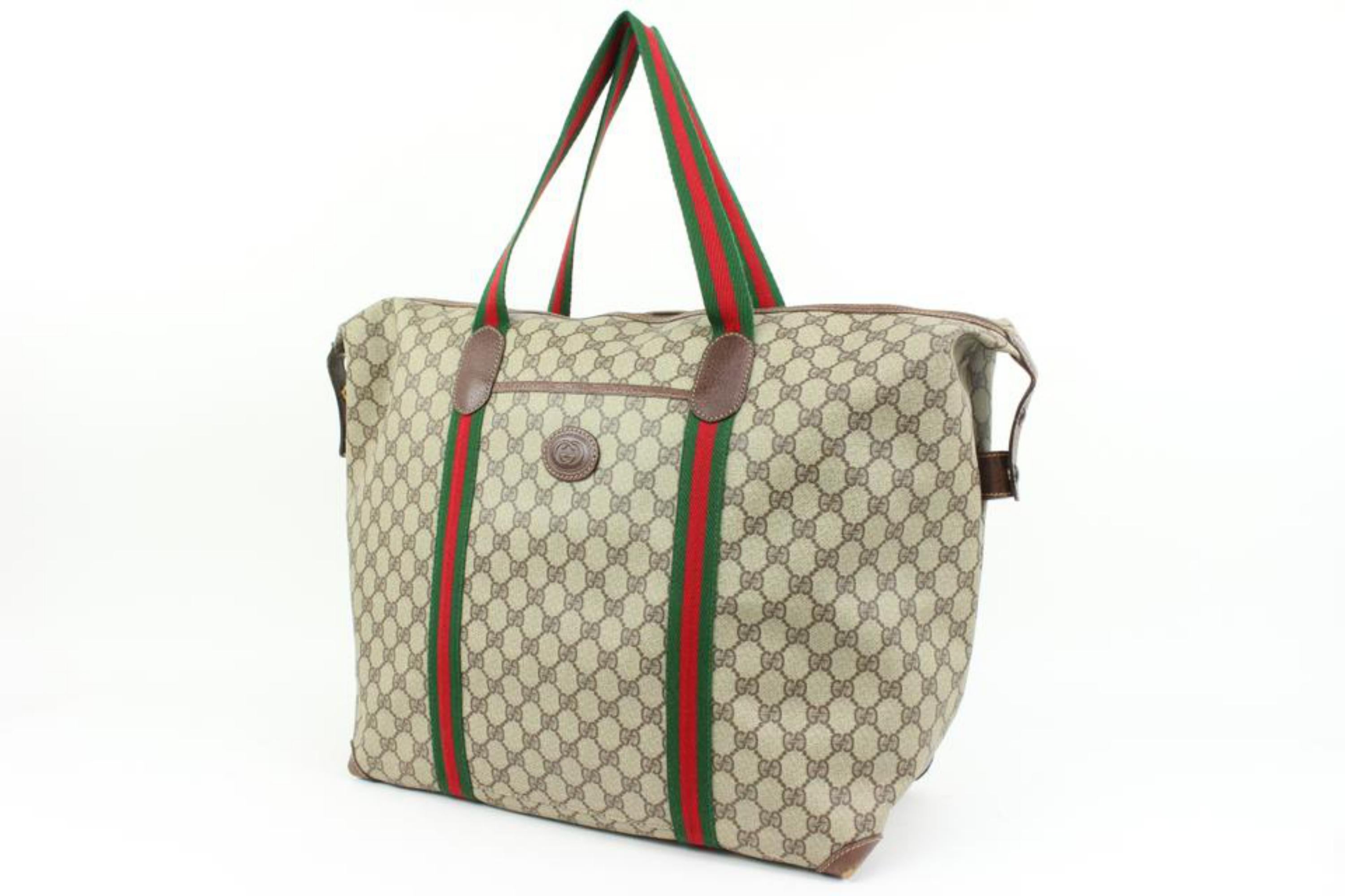 Gucci XL Supreme GG Monogram Web Travel Tote Upcycle Ready s329g12
Date Code/Serial Number: 012-39-6211 8039
Made In: Italy
Measurements: Length:  23