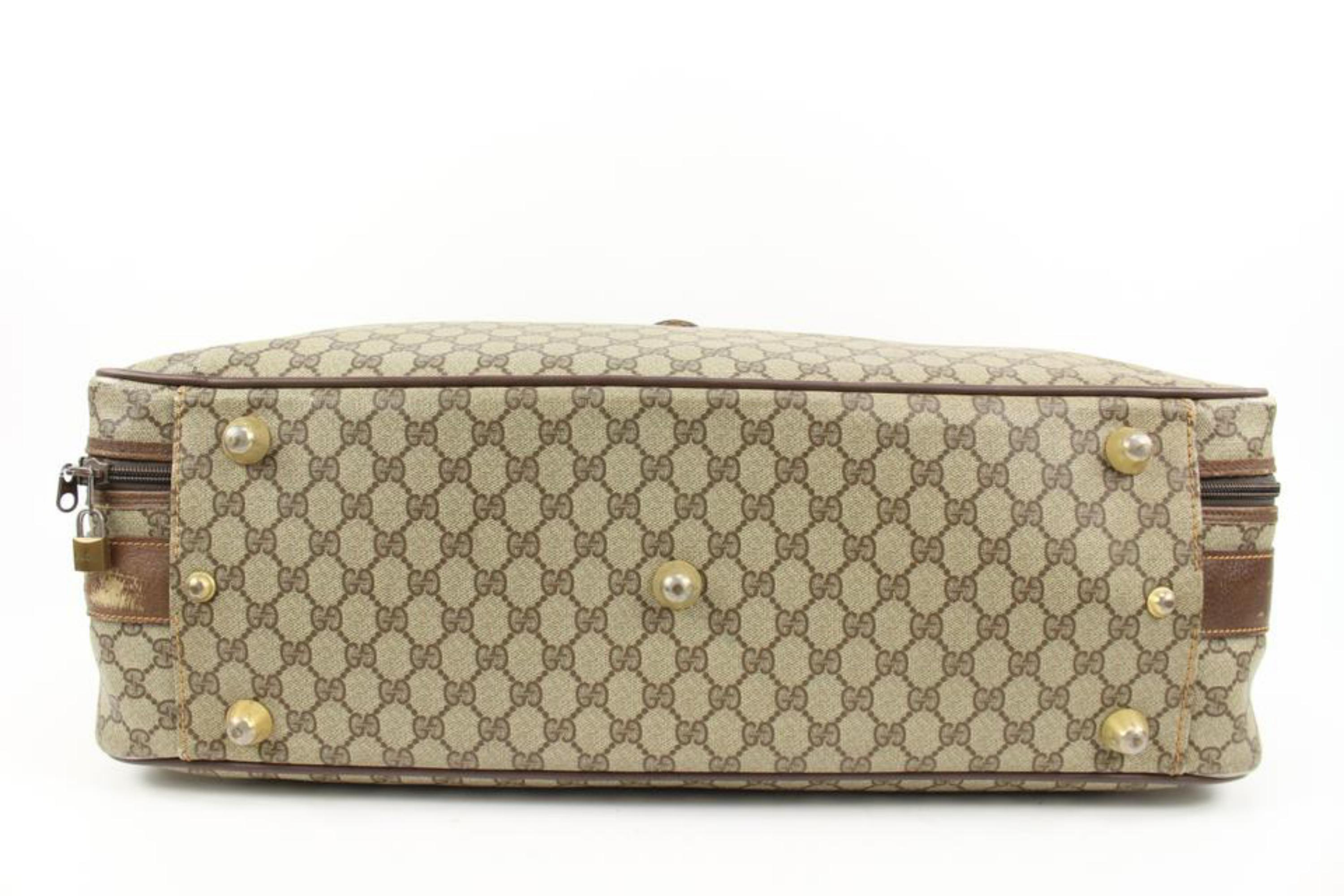 Gucci XL Supreme GG Web Suitcase Soft Trunk Luggage s210g66 In Good Condition For Sale In Dix hills, NY