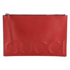 Gucci XL Zip Clutch Leather