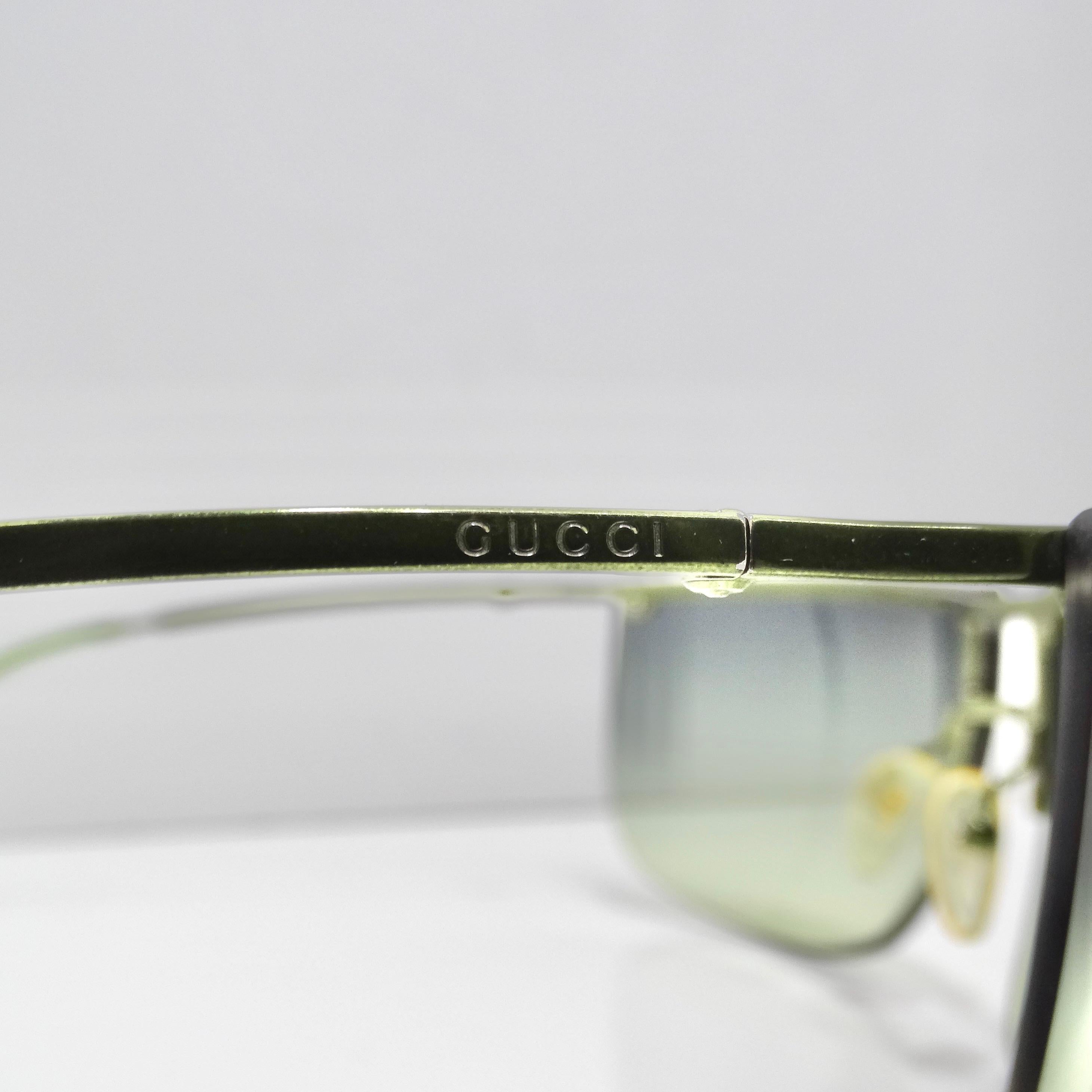 Gucci Y2K Green Gradient Sunglasses For Sale 1