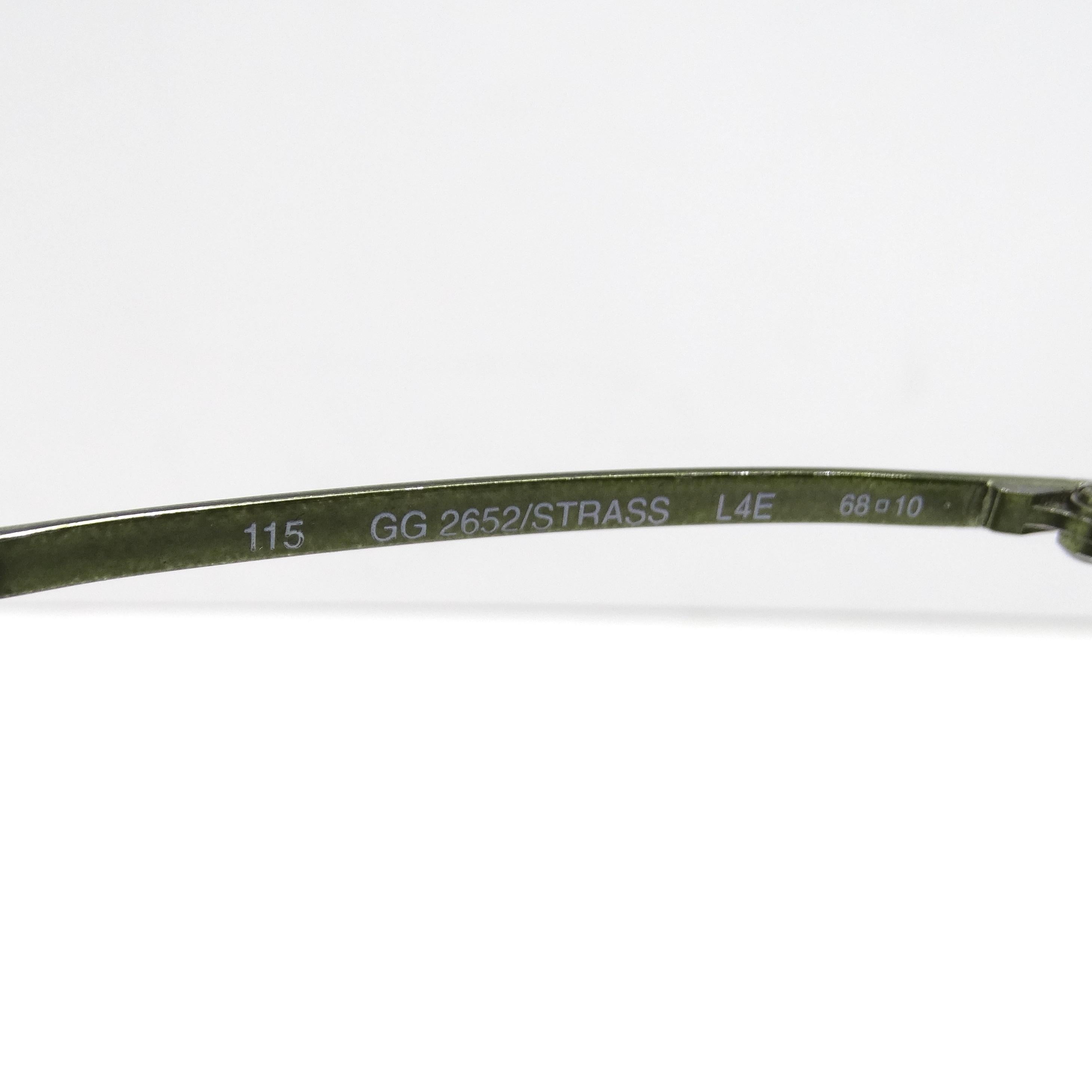 Gucci Y2K Grüne Gradient-Sonnenbrille im Angebot 5