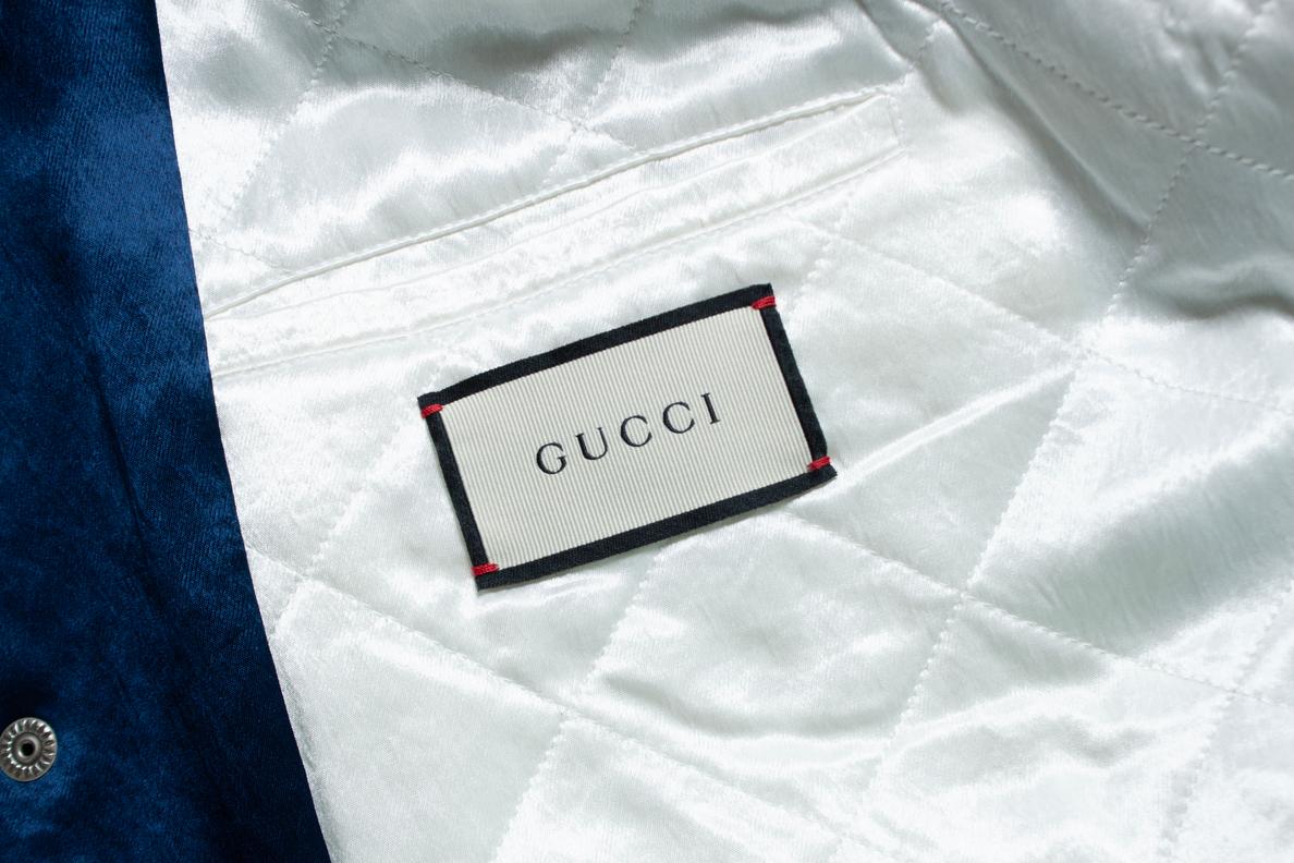 Uomo Gucci, bomber Yankees in blu in vendita