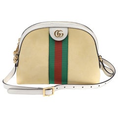 Gucci Yellow and White Small Suede Ophidia Shoulder Bag 499321