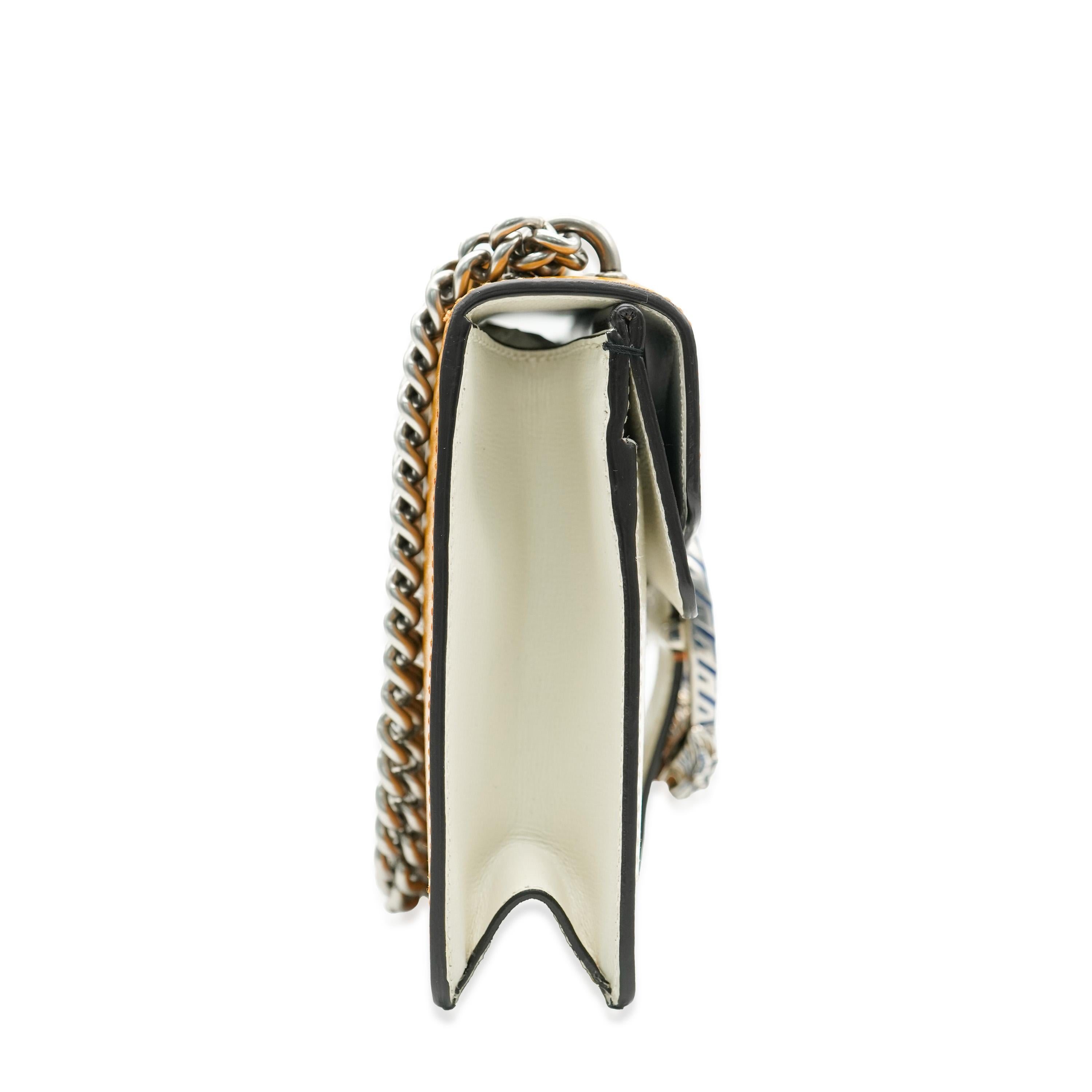 Gucci Yellow Beige Navy Tricolour Leather Mini Dionysus In Excellent Condition For Sale In New York, NY
