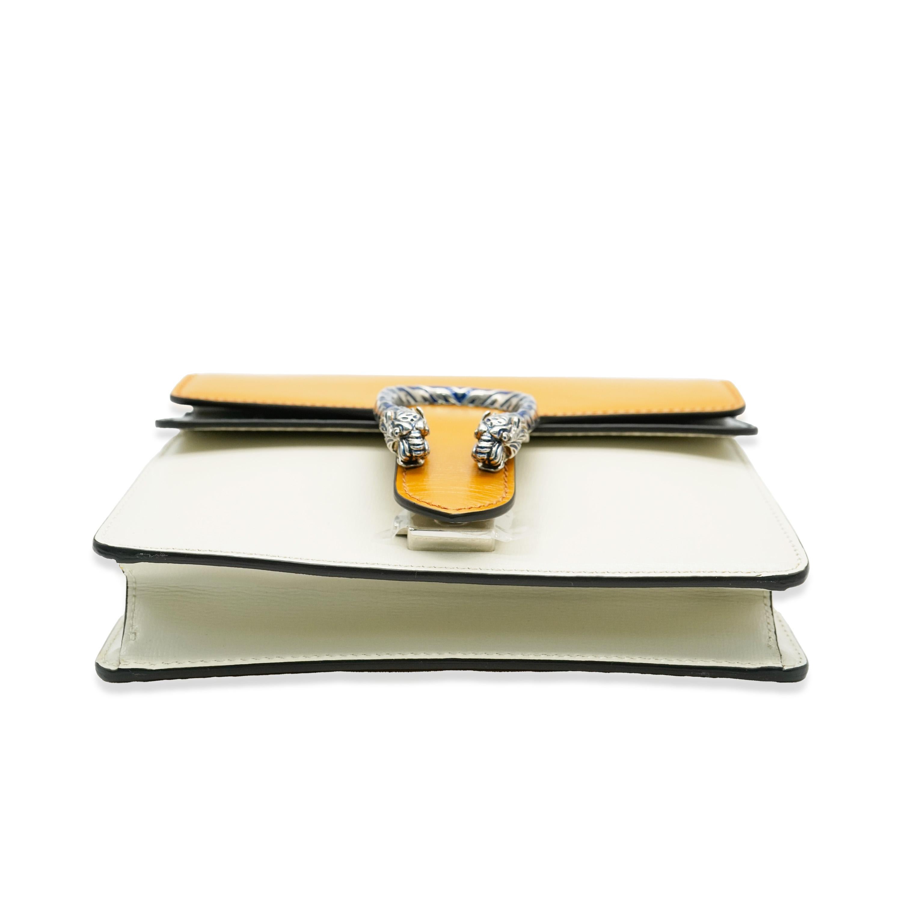 Gucci Yellow Beige Navy Tricolour Leather Mini Dionysus For Sale 3