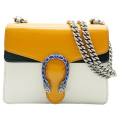 Gucci Yellow Beige Navy Tricolour Leather Mini Dionysus