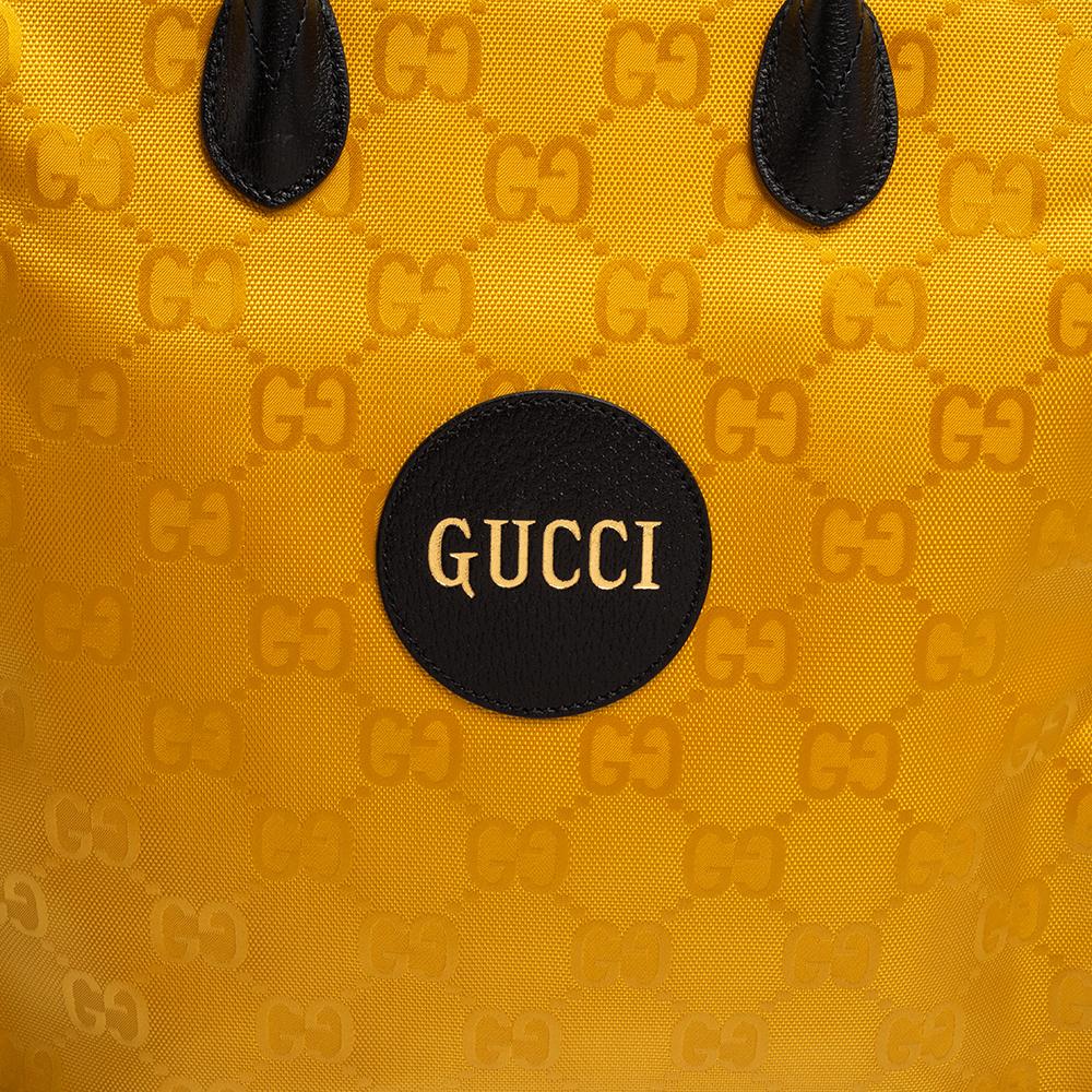 Gucci Yellow/Black GG Nylon and Leather Off The Grid Long Tote 7