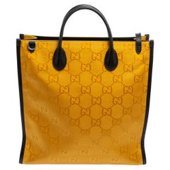 Gucci Yellow/Black GG Nylon and Leather Off The Grid Long Tote