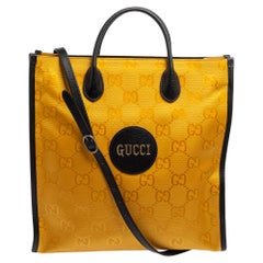 Gucci Yellow/Black GG Nylon and Leather Off The Grid Long Tote