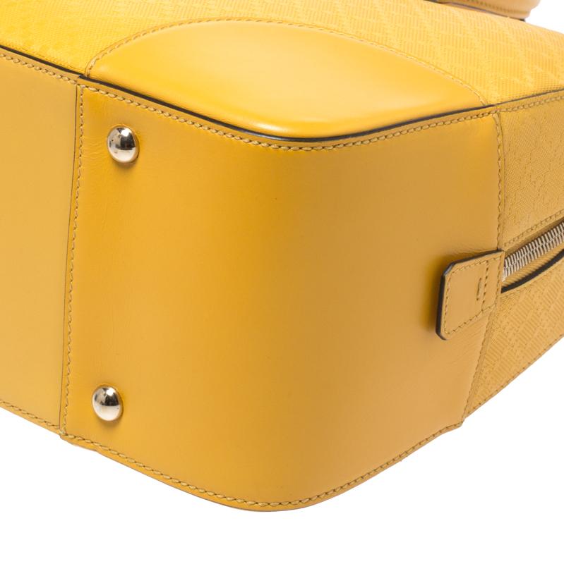 Gucci Yellow Bright Diamante Leather Satchel 3