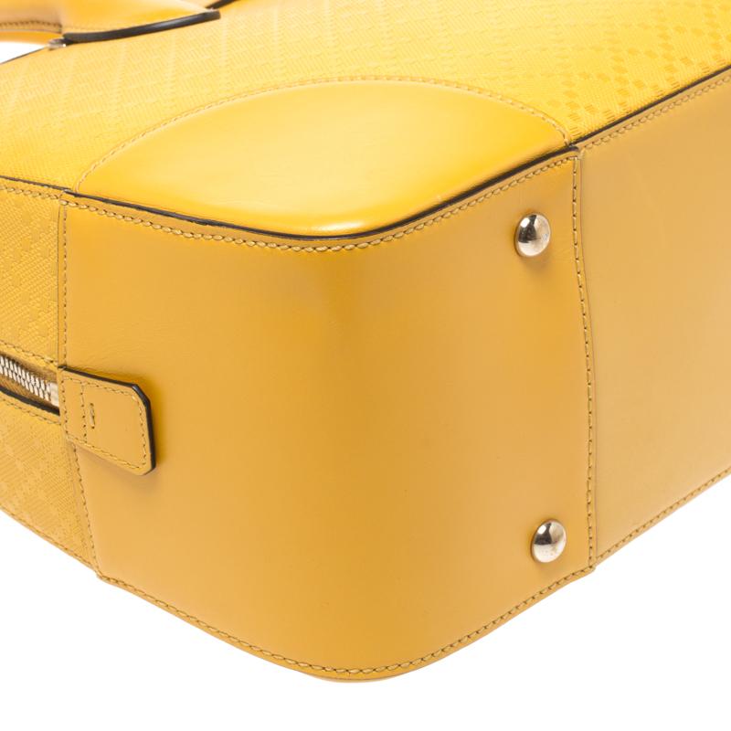 Gucci Yellow Bright Diamante Leather Satchel 4