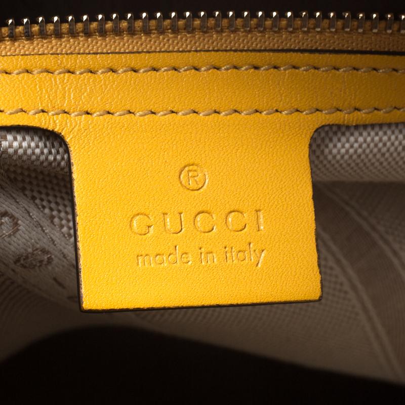 Women's Gucci Yellow Bright Diamante Leather Satchel