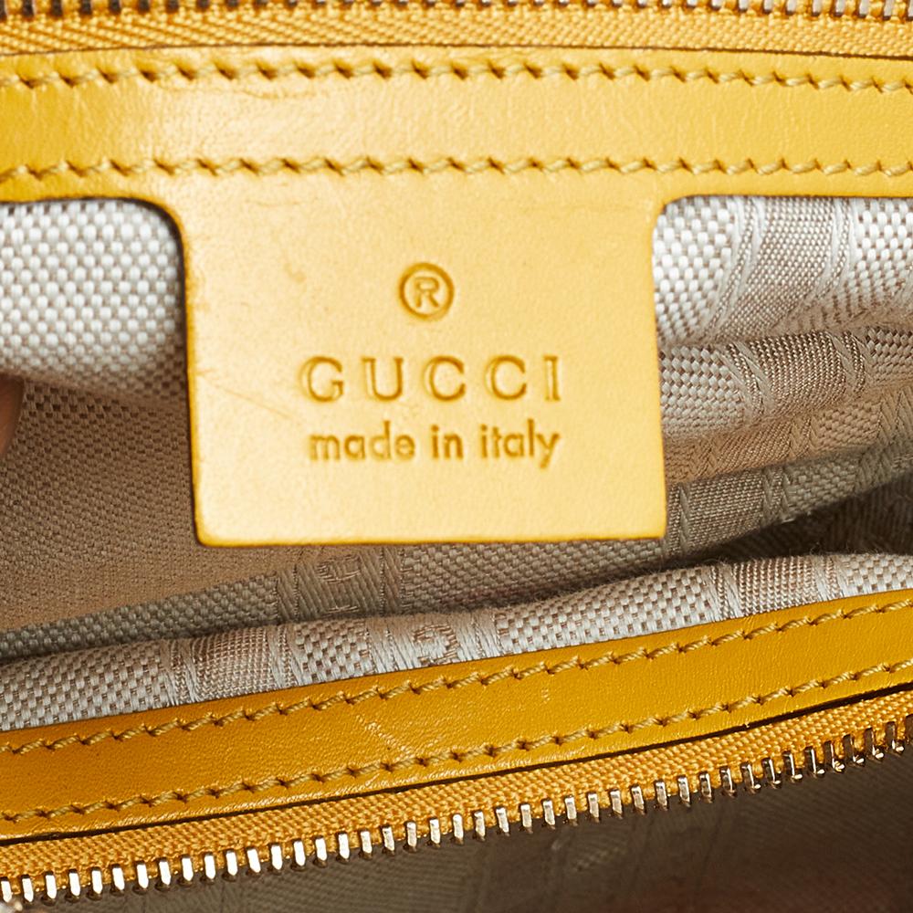 Women's Gucci Yellow Bright Diamante Leather Satchel