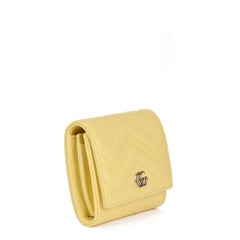 Gucci YELLOW CALFSKIN LEATHER MARMONT WALLET