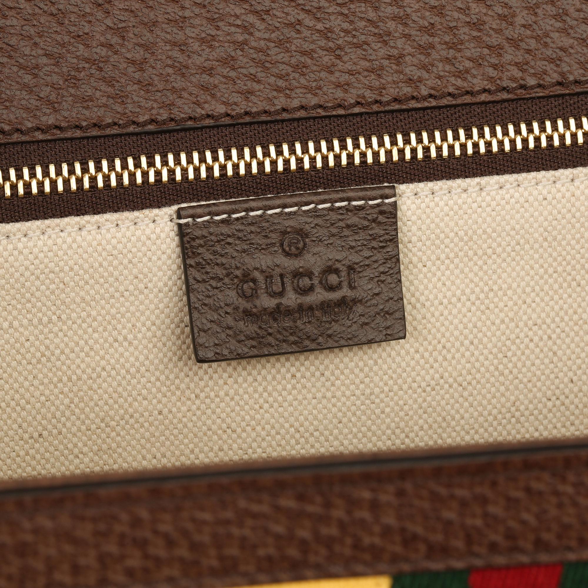 Gucci Gelbes Segeltuch & Braunes Schweinsleder Web Classic Bamboo Top Handle 3