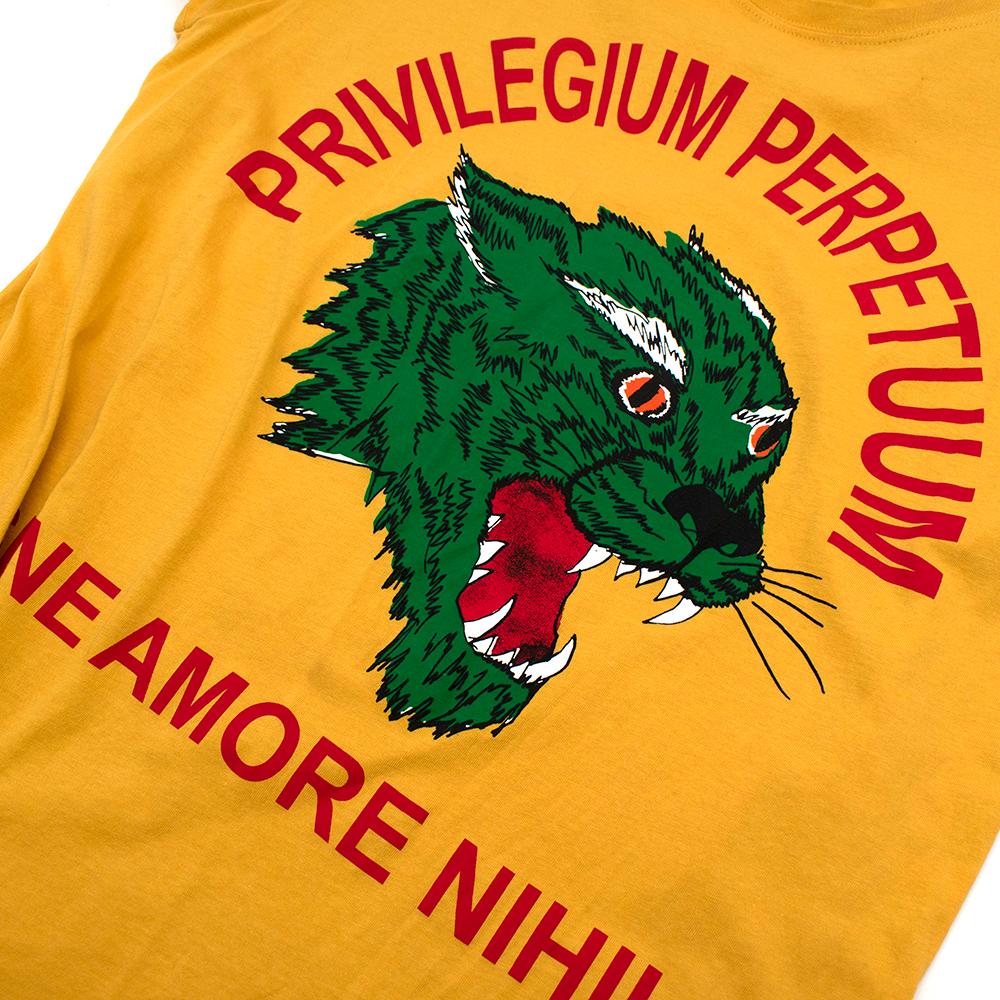 Men's Gucci Yellow Cotton Tiger Print T-shirt - Size L