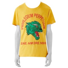Gucci Yellow Cotton Tiger Print T-shirt - Size L