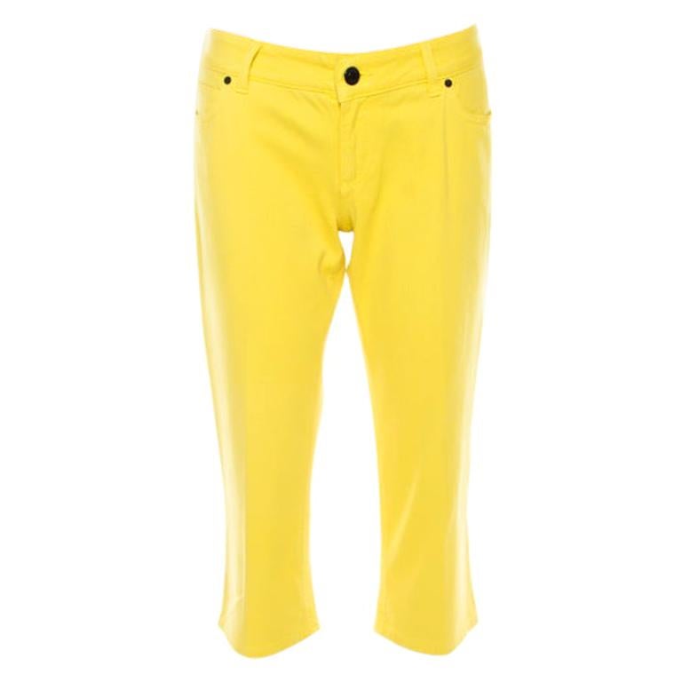 Gucci Yellow Denim Cropped Jeans M For Sale at 1stDibs