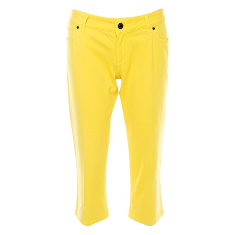 Gucci Yellow Denim Cropped Jeans M