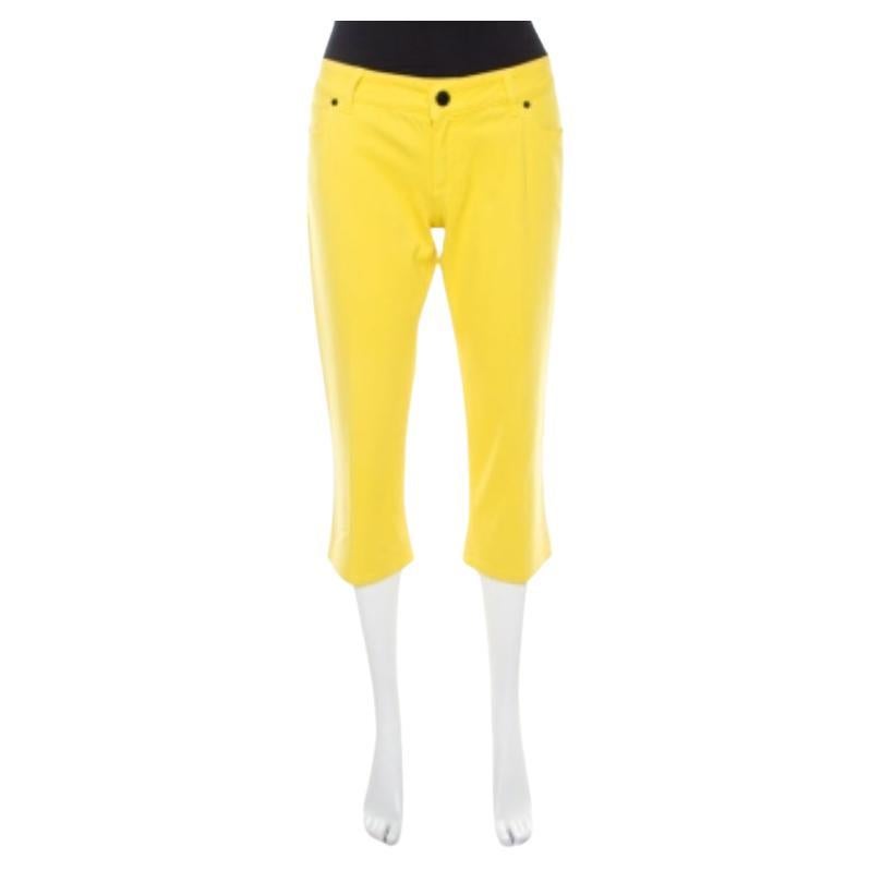 Gucci Jeans cropped in denim giallo M in vendita