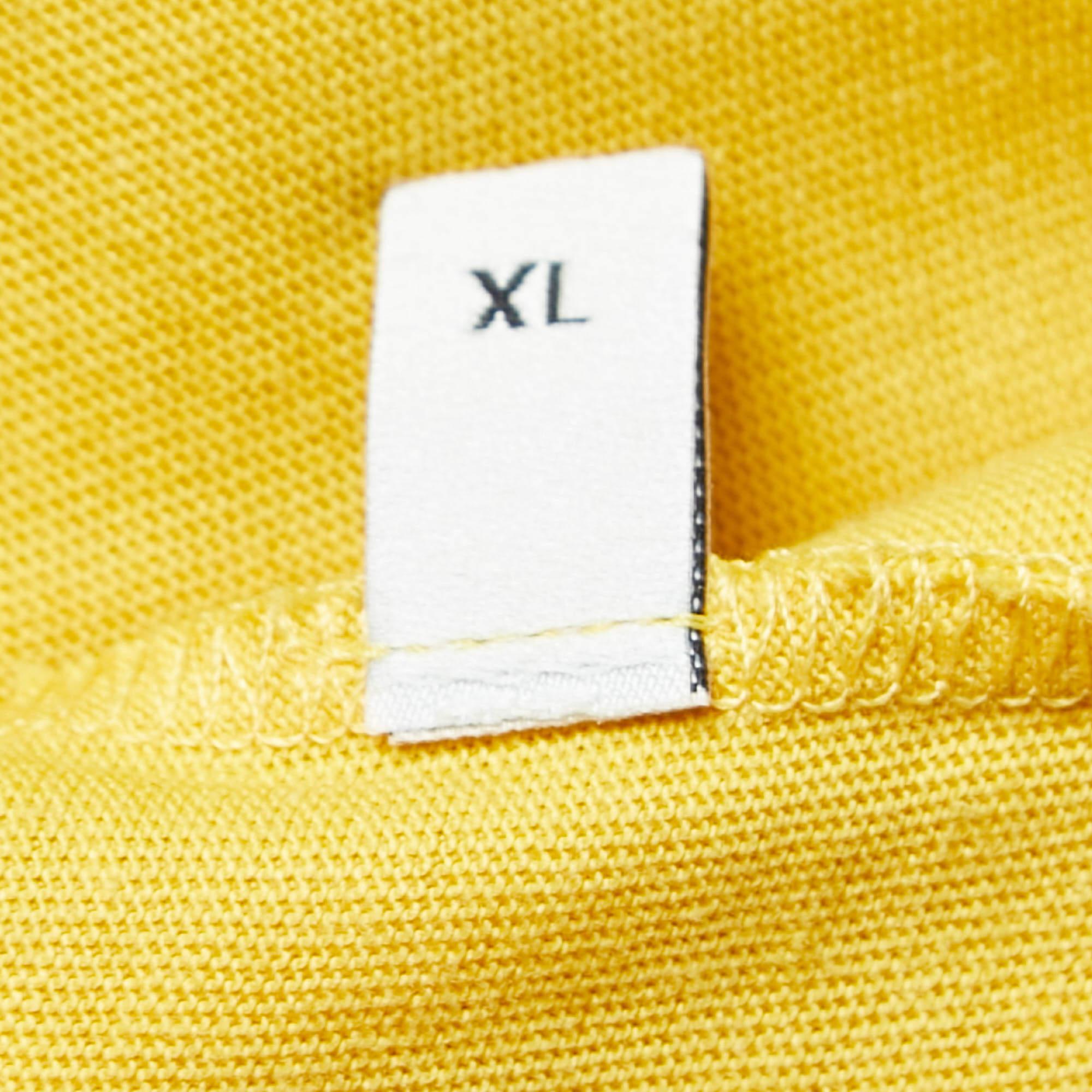 Men's Gucci Yellow Distressed Cotton T-Shirt XL