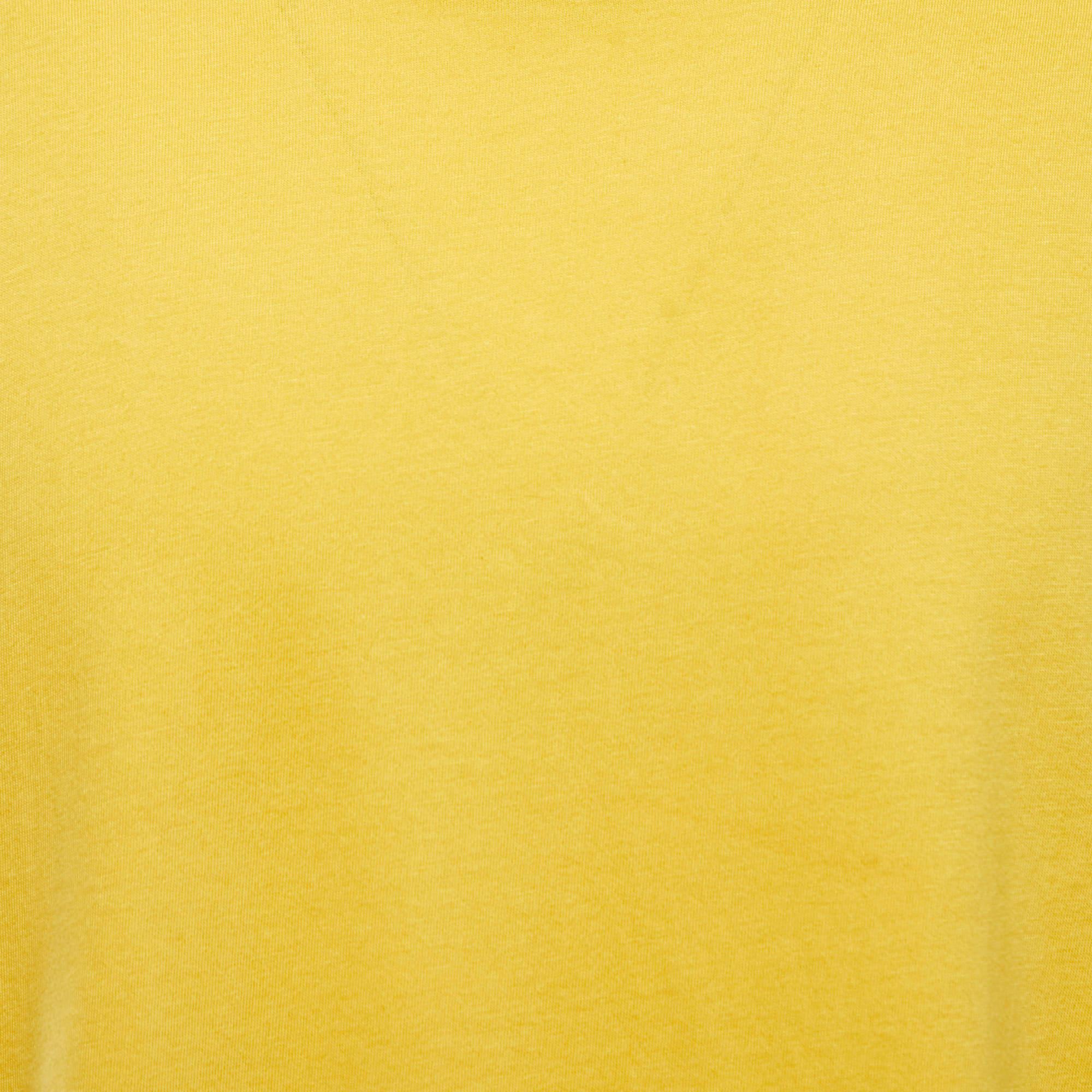 Gucci Yellow Distressed Cotton T-Shirt XL 2