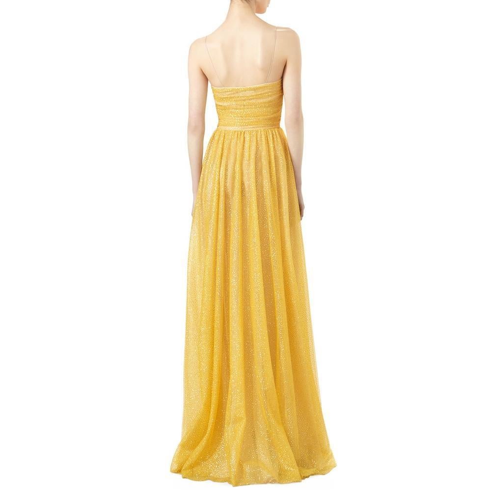 GUCCI Yellow Glitter Tulle Gown IT40 US 2-4 In New Condition For Sale In Brossard, QC