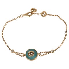 Gucci Yellow Gold Amazonite Interlocking G Bracelet