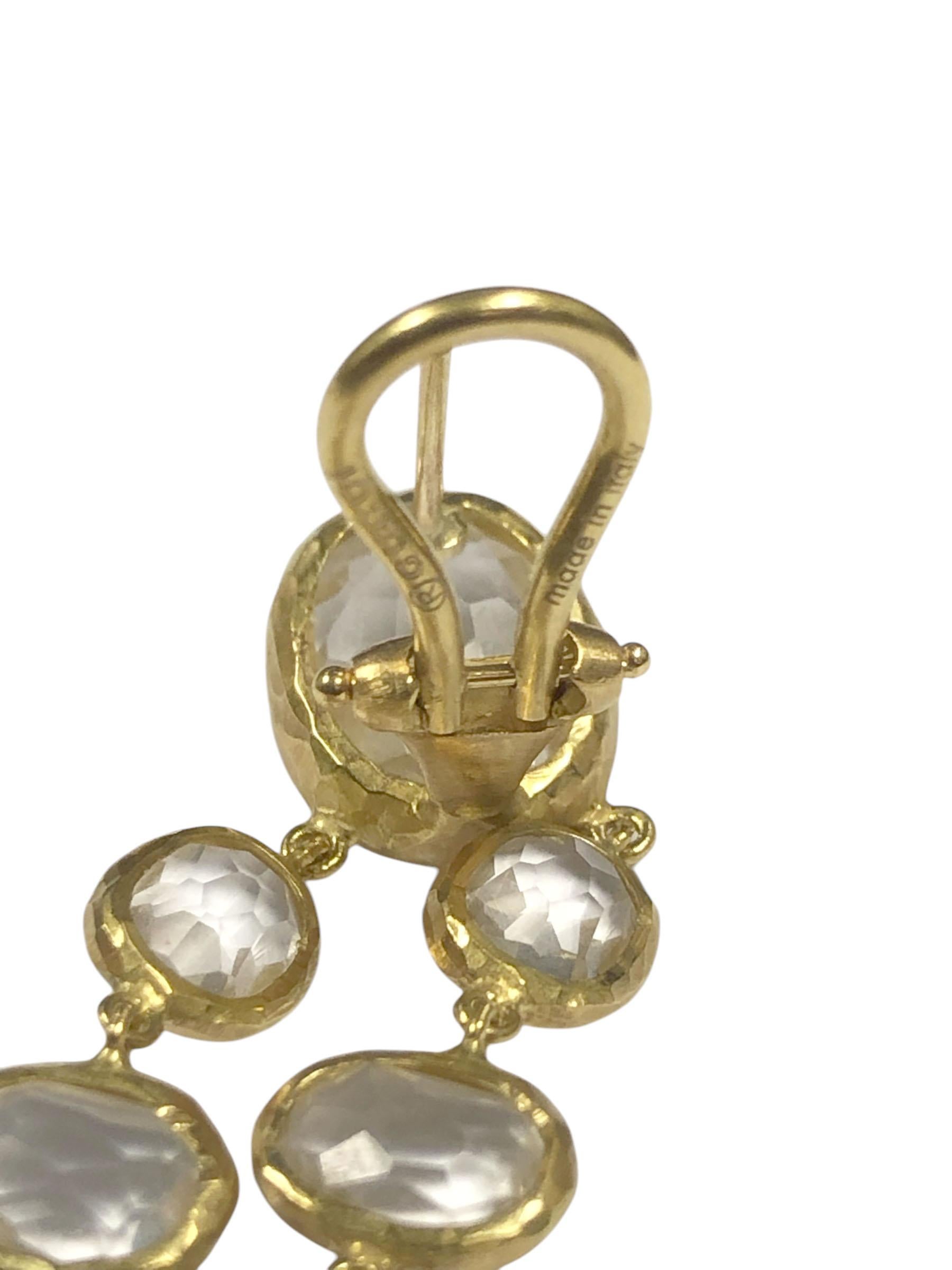 Orecchini Chandelier di Gucci in oro giallo e cristalli di quarzo In condizioni ottime in vendita a Chicago, IL