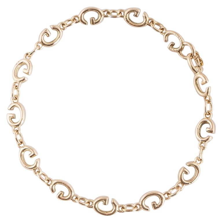 Gucci Yellow Gold Enamel "G" Link Bracelet