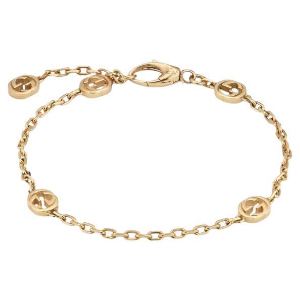 Gucci Yellow Gold Interlocking G Charm Bracelet YBA629904001 For Sale