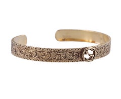 Gucci Yellow Gold Logo Cuff Bracelet