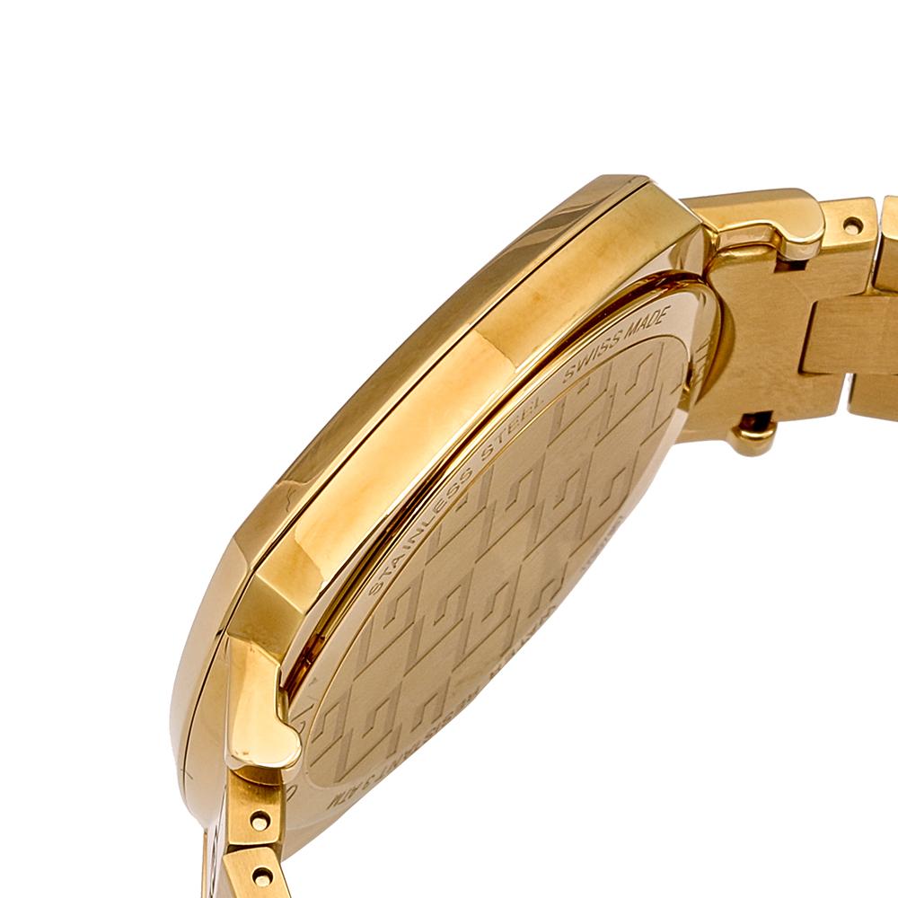 Gucci Yellow Gold Plated Stainless Steel Grip 157.4 Women's Wristwatch 35 mm In Good Condition In Dubai, Al Qouz 2