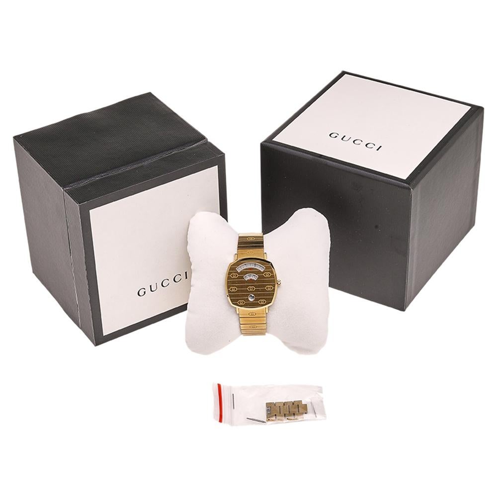 Gucci Yellow Gold Plated Stainless Steel Grip 157.4 Women's Wristwatch 35 mm 1