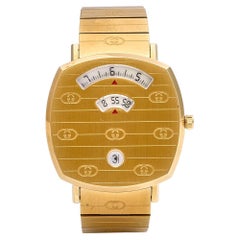 Gucci Montre-bracelet pour femme 35 mm en or jaune plaqué acier inoxydable Grip 157,4