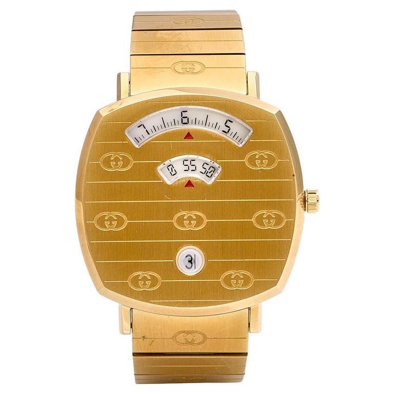 Gucci Yellow Gold Plated Stainless Steel Grip 157.4 Women''s Wristwatch 35  mm For Sale at 1stDibs | gucci 157.4