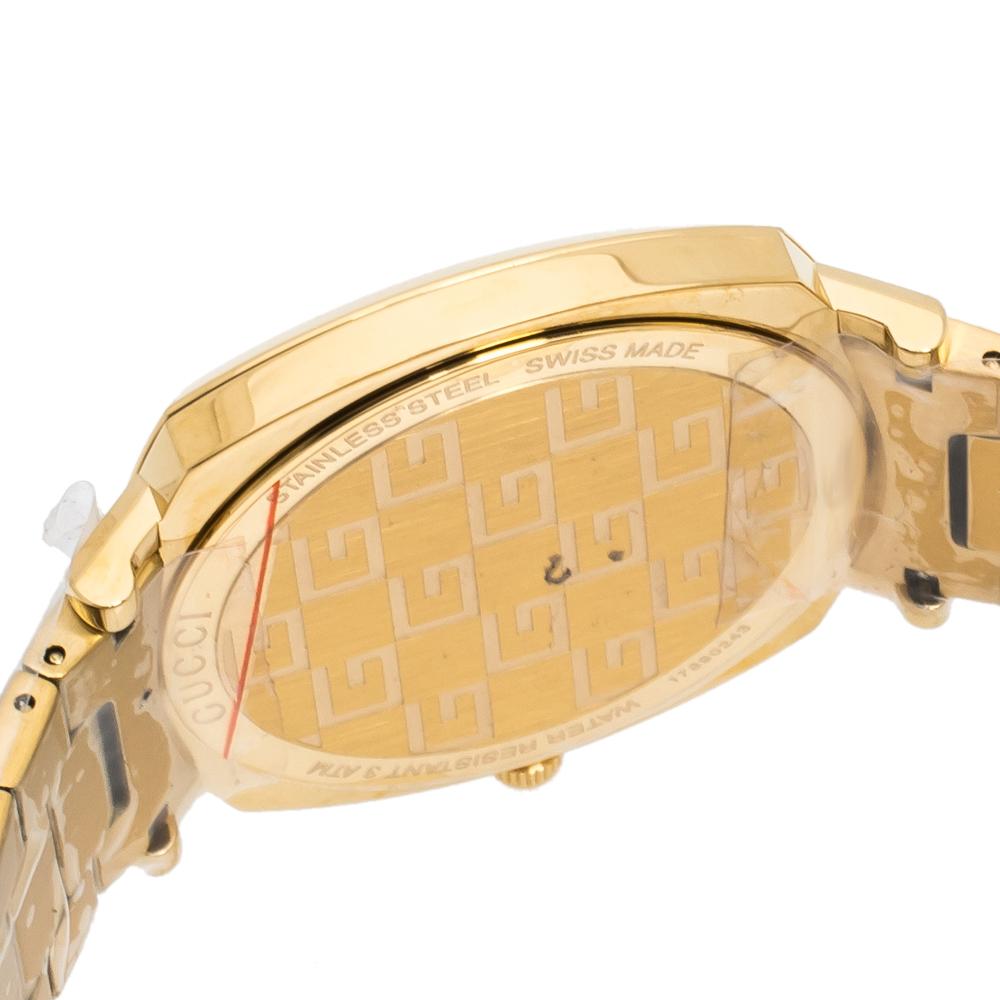 Gucci Yellow Gold PVD Coated Stainless Steel Grip Men's Wristwatch 38 mm 3