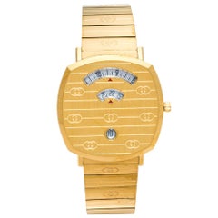 Gucci Yellow Gold PVD Coated Stainless Steel Grip Men's Wristwatch 38 mm