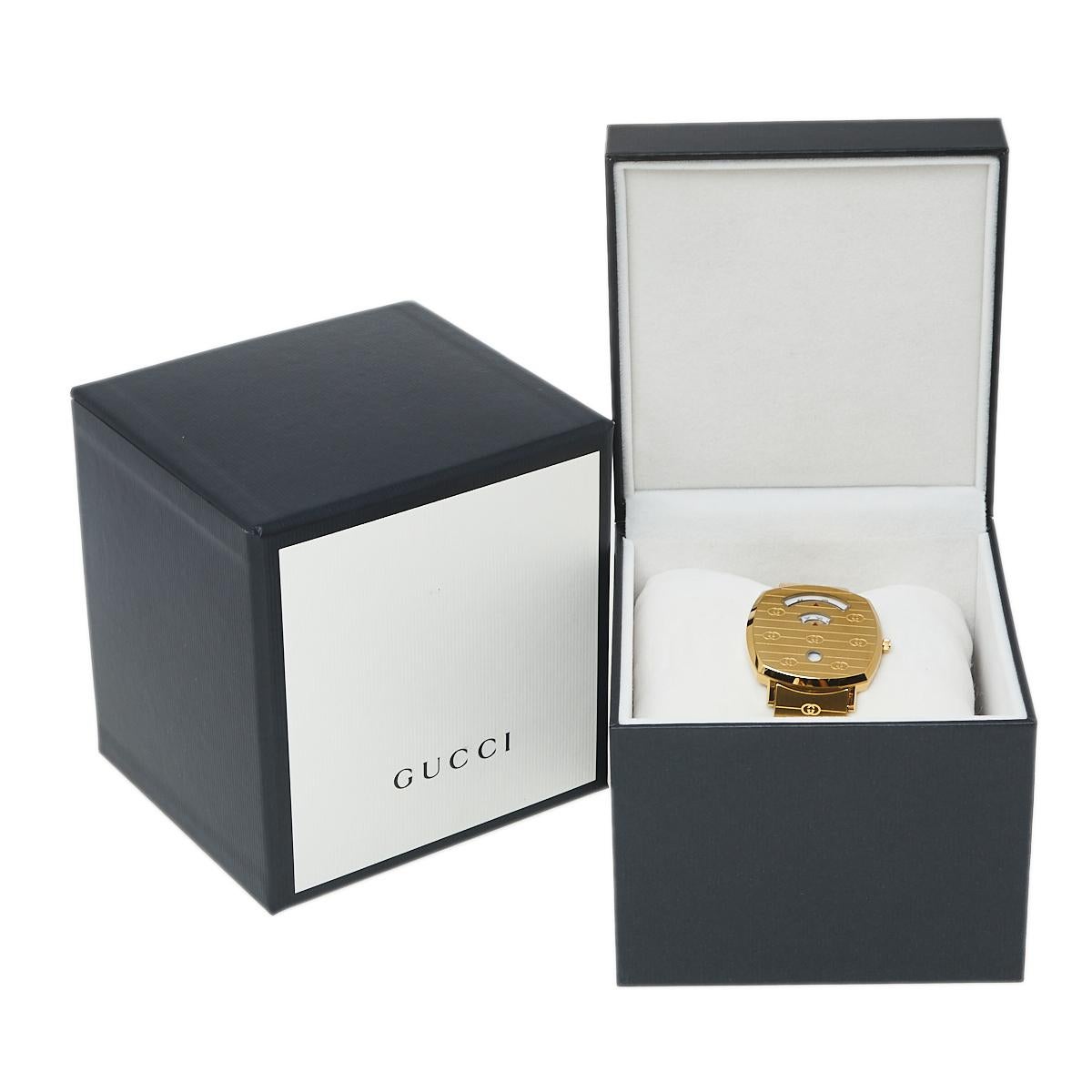 Gucci Yellow Gold PVD Stainless Steel Grip 157.3 Men's Wristwatch 38 mm 1