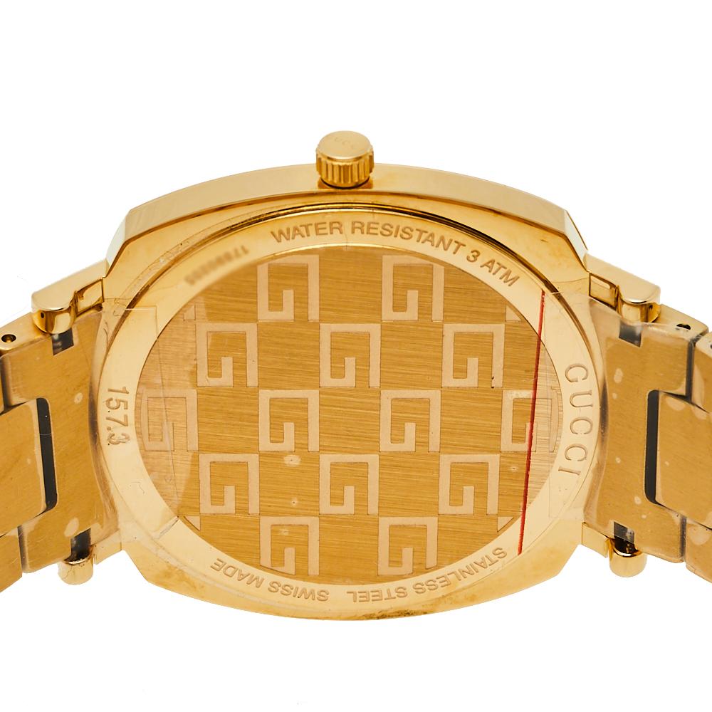 Gucci Yellow Gold PVD Stainless Steel Grip YA157409 Men's Wristwatch 38 mm 1