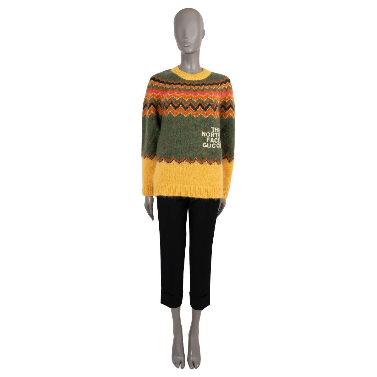 Women's GUCCI yellow green orange mohair 2022 THE NORTH FACE Sweater XS For Sale