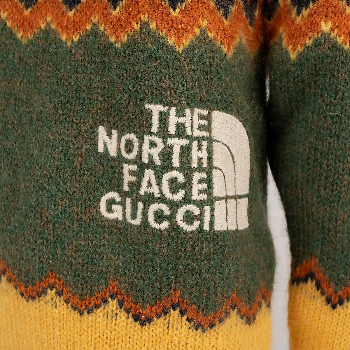 GUCCI yellow green orange mohair 2022 THE NORTH FACE Sweater XS For Sale 1
