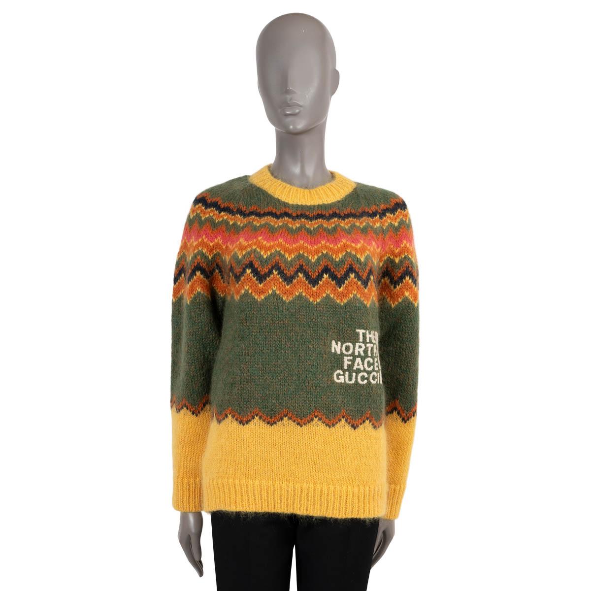 GUCCI yellow green orange mohair 2022 THE NORTH FACE Sweater XS For Sale